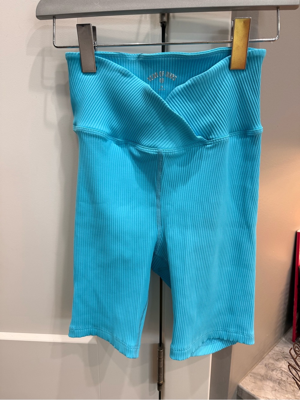 Year of Ours Ribbed High-Waist Bike Shorts - Turquoise